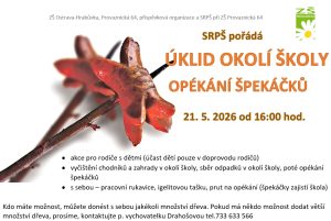 SRPŠ Pozvánka na akci Úklid okolí školy a opékání špekáčků